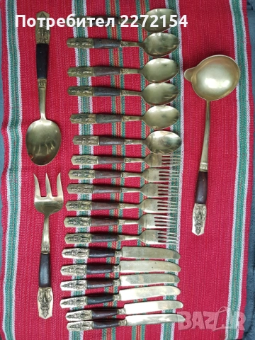 Позлатени прибори за хранене , снимка 3 - Прибори за хранене, готвене и сервиране - 51515491