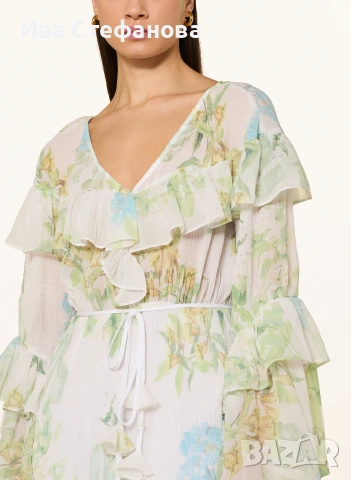 Нова разкошна елегантна  феерична парти коктейлна рокля флорален принт цветя Guess guess , снимка 6 - Рокли - 48223259