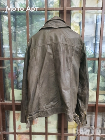 Кожено Яке Естествена Кожа Superdry Размер L Slim Fit, снимка 6 - Якета - 52052146