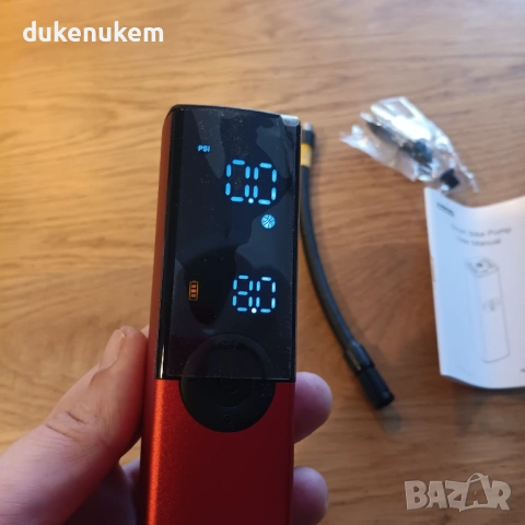 Електрическа помпа за гуми Woowind BP188 150 PSI с авто стоп, LCD дисплей, снимка 11 - Аксесоари за велосипеди - 53230299