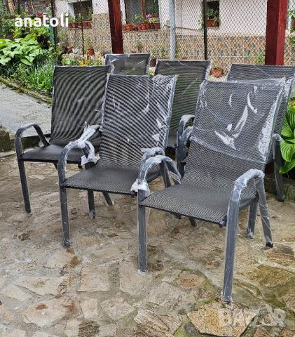 Маса  Квадратна,Сива, 90 x 90 x 71 см + Комплект 5 градински стола чисто нови от Германия , снимка 9 - Градински мебели, декорация  - 45723869