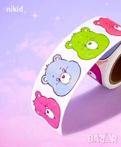 50 бр Грижовните мечета The Care Bears глава самозалепващи лепенки стикери за ръчна изработка, снимка 2 - Други - 51489612