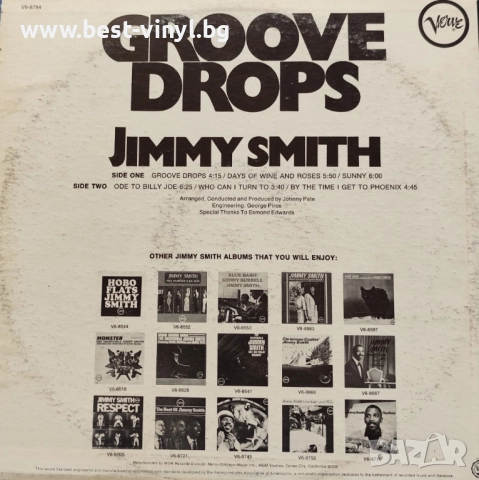 Грамофонна Плоча (Jimmy Smith - Groove Drops), снимка 2 - Грамофонни плочи - 52157460