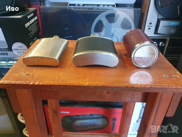 Метална манерка за алкохол - джобна / Павурче за алкохол. В отлично състояние. Средната е с чашка - , снимка 6 - Антикварни и старинни предмети - 51996835