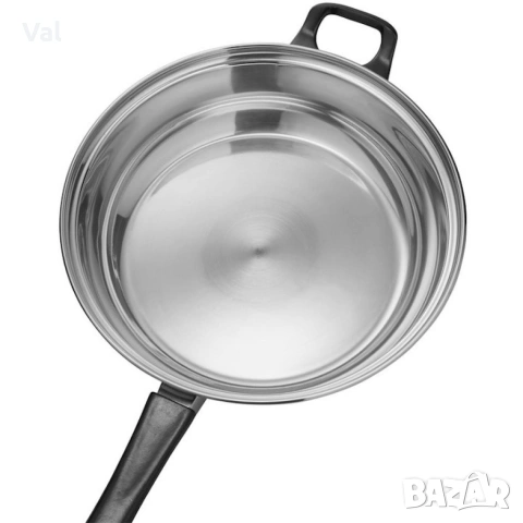 Комплект готварски съдове от инокс 12 части: 5 тенджери, тиган и стъклени капаци (16-24 см), снимка 5 - Съдове за готвене - 53626288