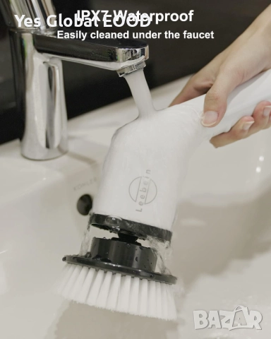 Leebein електрическа почистваща четка 360° с 8 накрайника, снимка 2 - Други инструменти - 52403865