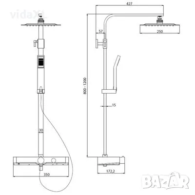 SCHÜTTE Термостатична душ система OCEAN(SKU:425815), снимка 3 - Други - 48726975