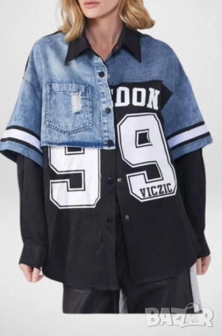 риза/ туника с деним акцент , снимка 3 - Ризи - 51556582