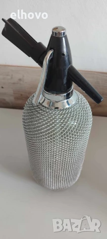 Шише за газирана вода с метална оплетка, снимка 4 - Антикварни и старинни предмети - 50548568