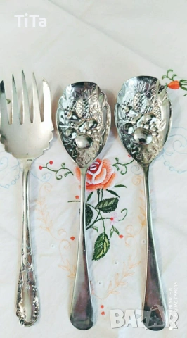 Английски посребрени прибори за сервиране, снимка 7 - Прибори за хранене, готвене и сервиране - 54058177