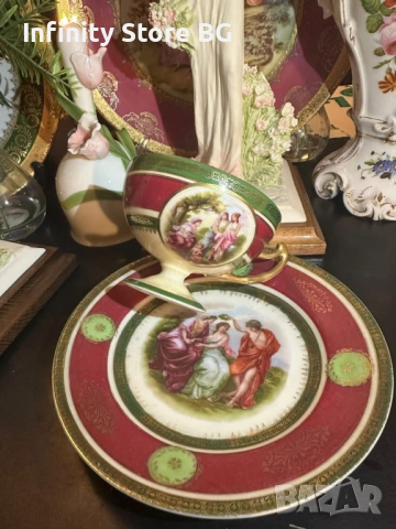 ☕✨ Изключителен антикварен порцеланов сет – началото на ХХ век ✨☕, снимка 6 - Антикварни и старинни предмети - 53462169