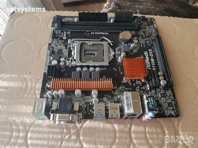 Дънна платка ASRock H110M-DVS Socket LGA1151, снимка 2 - Дънни платки - 47704966