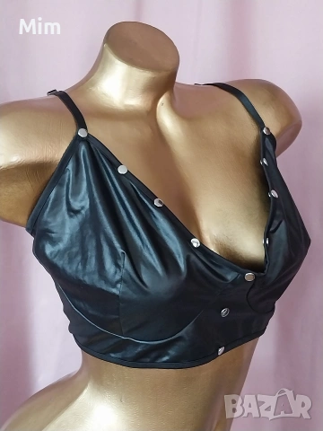 4XL Черно ,кожено бюстие/ сутиен/ за едра дама , снимка 3 - Бельо - 53908864