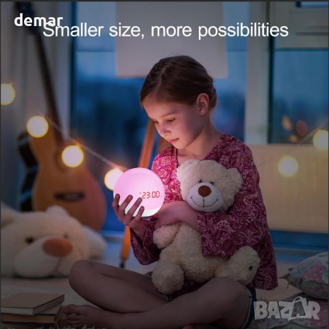 Будилник Homidy за деца, многофункционален акумулаторен часовник с нощна лампа, снимка 6 - Детски нощни лампи - 45335870