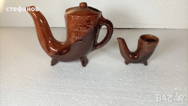 Комплект за греяна ракия, ритон, ханска шатра за 6 човека, керамика, снимка 6 - Сервизи - 52867890