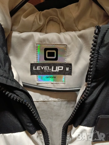 Топло мъжко зимно яке Ombre размер М - Бяло с Черно, снимка 3 - Якета - 53475177