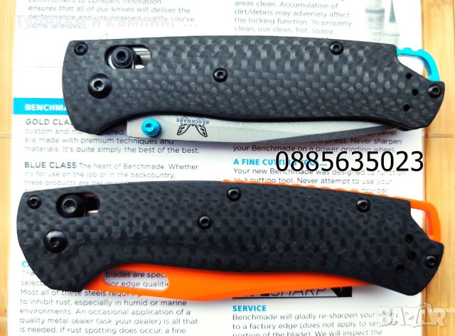  Benchmade Bugout 535 Carbon  /Benchmade Taggedout 15535OR Carbon, снимка 11 - Ножове - 46797303