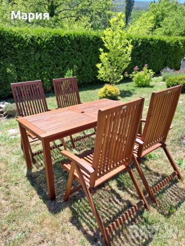 Градински комплект, маса с 4 стола, снимка 1 - Градински мебели, декорация  - 46420622
