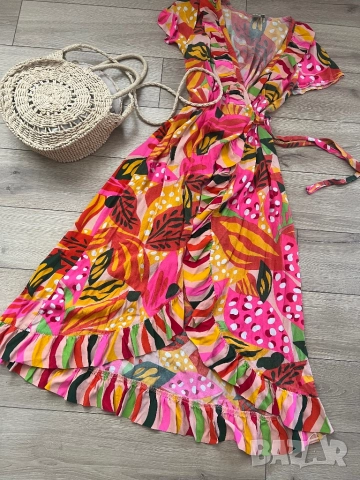 Асиметрична шарена рокля, снимка 2 - Рокли - 51463953