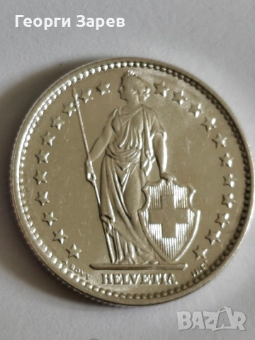 2 франка 1965 год, сребро тегло 10.00 гр, проба 835/1000, снимка 3 - Нумизматика и бонистика - 54158851