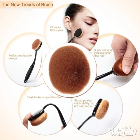 Овални четки за грим 10 броя Шенжен Aishangmei Козметика HZS63, снимка 11 - Други - 53866435