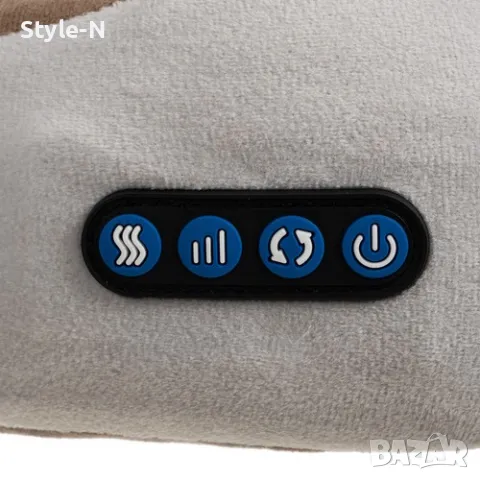 Масажна възглавница за врат с подгряване, Soulima, Кадифе/Пяна, 3 функции, Сиво/Бежово, снимка 3 - Масажори - 50275717