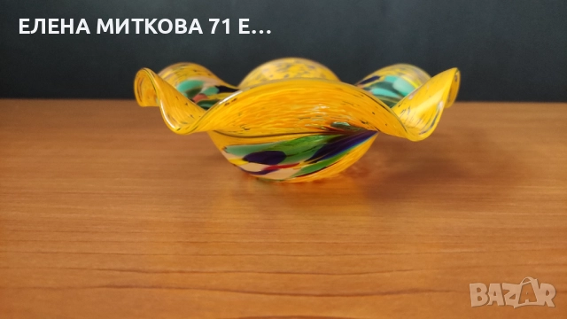 Две купички/бонбониерки от разноцветно стъкло тип Мурано, снимка 4 - Декорация за дома - 52900489