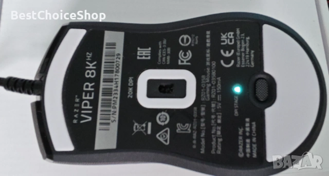 Razer Viper Гейминг Мишка 8000 Hz HyperPolling Технология, Ултралека, 71гр, снимка 3 - Клавиатури и мишки - 53460148