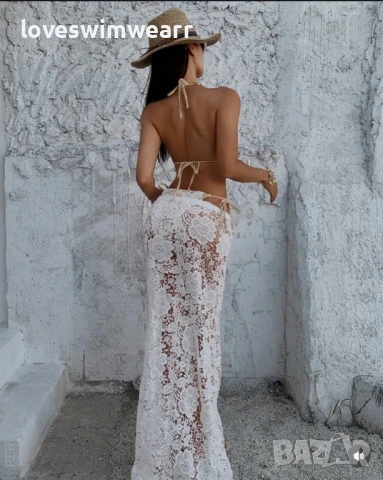 Дантелен бански с пола, снимка 4 - Бански костюми - 50982941