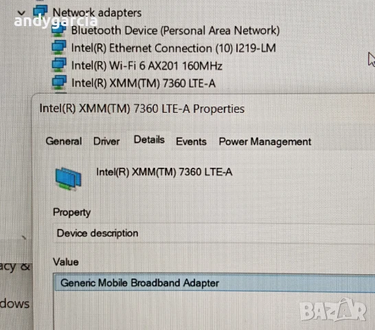 Fibocom L850-GL CAT9 WWAN 4G LTE modem свален от HP Zbook Gen 7 , Lenovo ThinkPad също, снимка 4 - Други - 50839371