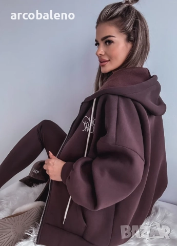 Дамски суичър с цип и надпис, 2цвята , снимка 11 - Суичъри - 52672385