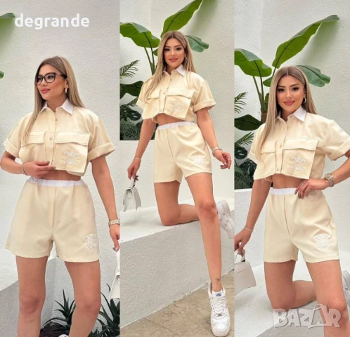 Дамски сет Celine наличен в 4 цвята ВИДЕО НА МОДЕЛА, снимка 4 - Комплекти - 51051770