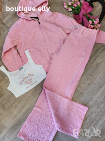 дамски комплект три части в розово и черно, снимка 3 - Спортни екипи - 52257788