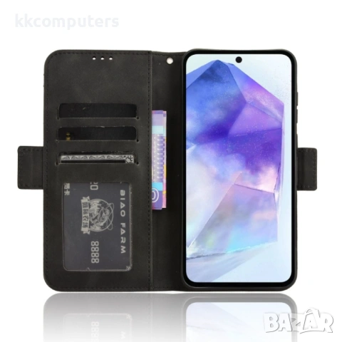 Samsung Galaxy A55 5G Magnetic Wallet Кожен Калъф и Протектор, снимка 7 - Калъфи, кейсове - 53021779