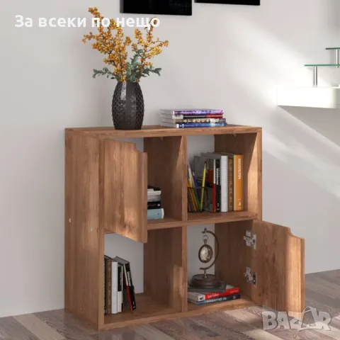 Етажерка за книги, кафяв дъб, 60x27,5x59,5 см, ПДЧ, снимка 2 - Етажерки - 47415245