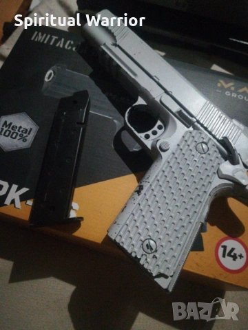 Метален Airsoft пистолет Colt 1911, 6mm caliber. 0,6 Joules! , снимка 6 - Въздушно оръжие - 53611560