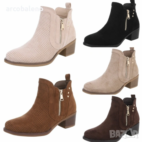 Дамски преходни класически велурени боти до глезена, 5цвята 