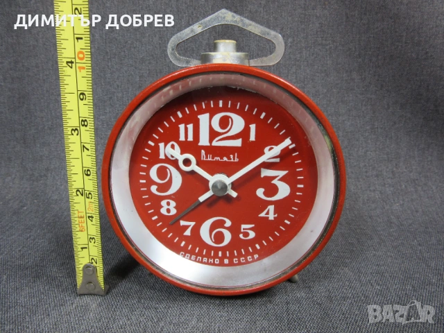 СТАР РЕТРО СОЦ СССР МЕХАНИЧЕН ЧАСОВНИК БУДИЛНИК ВИТЯЗЬ, снимка 5 - Антикварни и старинни предмети - 54268928