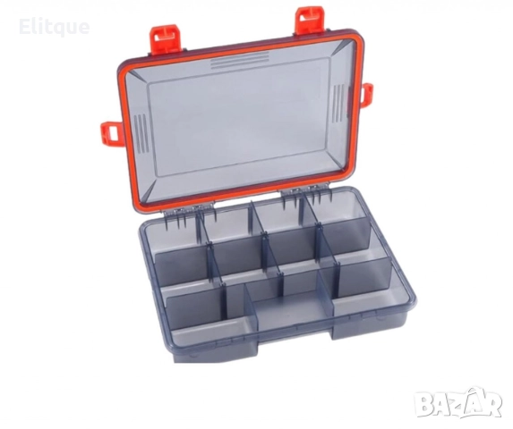 Сива кутия за рибарски принадлежности с оранжева закопчалка, m-k29, снимка 6 - Други стоки за дома - 52841267