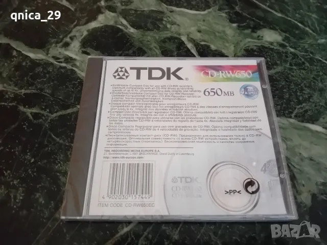 TDK  CD-RW 650mb, снимка 2 - Декове - 48959190