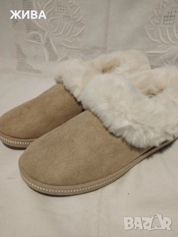 SKECMERS - Дамски пантофи цвят "слонова кост", снимка 2 - Пантофи - 53430286