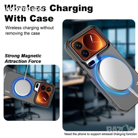 IMAK Магнитен Калъф за Xiaomi 17 Pro - PC+TPU, Тънък профил, 2 цвята, снимка 4 - Калъфи, кейсове - 53888839