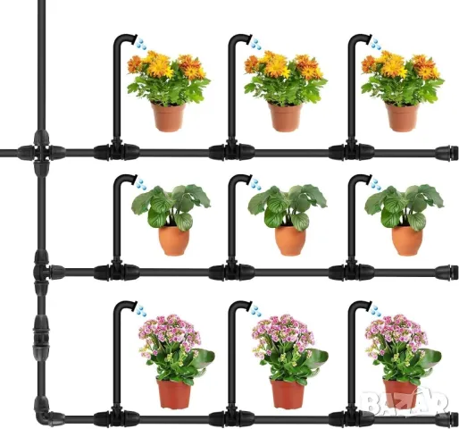 Комплект 40бр Т образни дюзи за капково напояване за 1/4" маркуч , снимка 6 - Напояване - 49704720