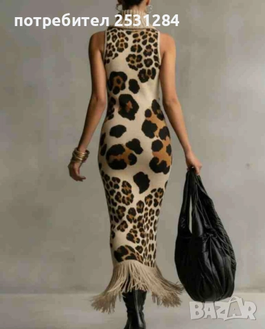 Нова дамска дълга рокля, плетиво , размер М, снимка 2 - Рокли - 53933213