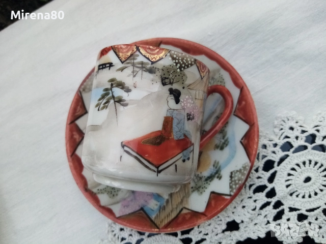 Винтидж японски сет, снимка 3 - Чаши - 51629377