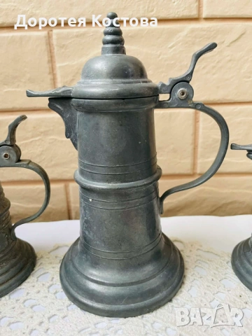 Красиви кани от цветен метал от Германия - 3 бр, снимка 10 - Антикварни и старинни предмети - 53577964