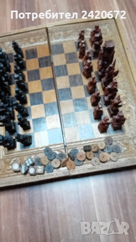 уникат на шах и табла дърворезбовани, снимка 5 - Шах и табла - 53198161