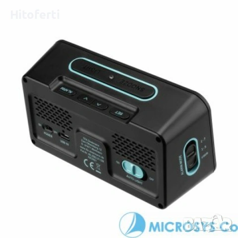 Настолен будилник с термометър и хигрометър BOXX2″ / Арт.№60.2562.01, снимка 2 - Други - 53803024