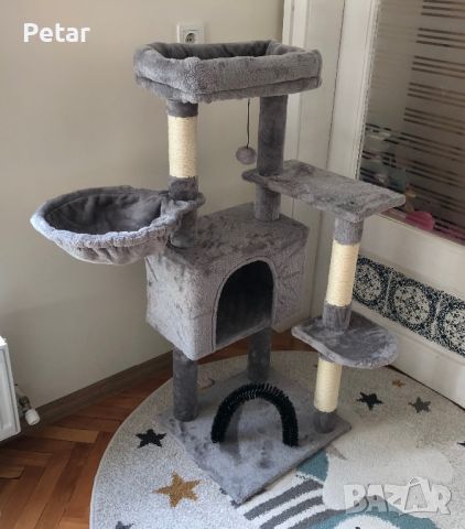 Котешка Катерушка Кула Къща Дърво за Игра 106 см PAWZ Road, снимка 6 - За котки - 43583470