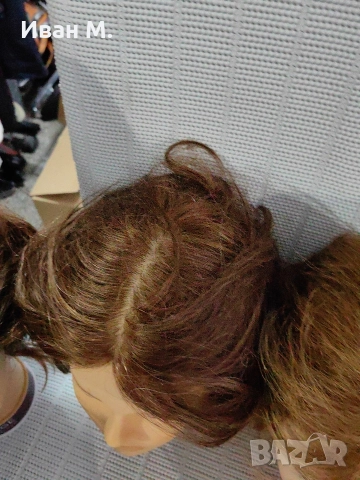 Фризьорски тренировачни глави с естествен косъм , снимка 10 - Фризьорски принадлежности - 52929237